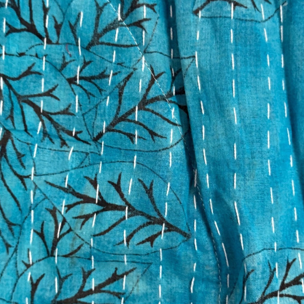Kantha Patchwork Wide Leg Quilted Bloomer Pants OS Reversible Boho One Of A Kind - Picture 11 of 16